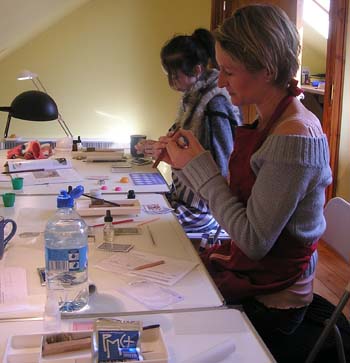 Students working at Touchmark Studios